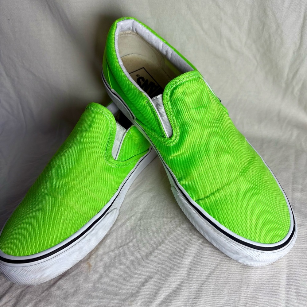 Neon Lime Green Slip-On Vans